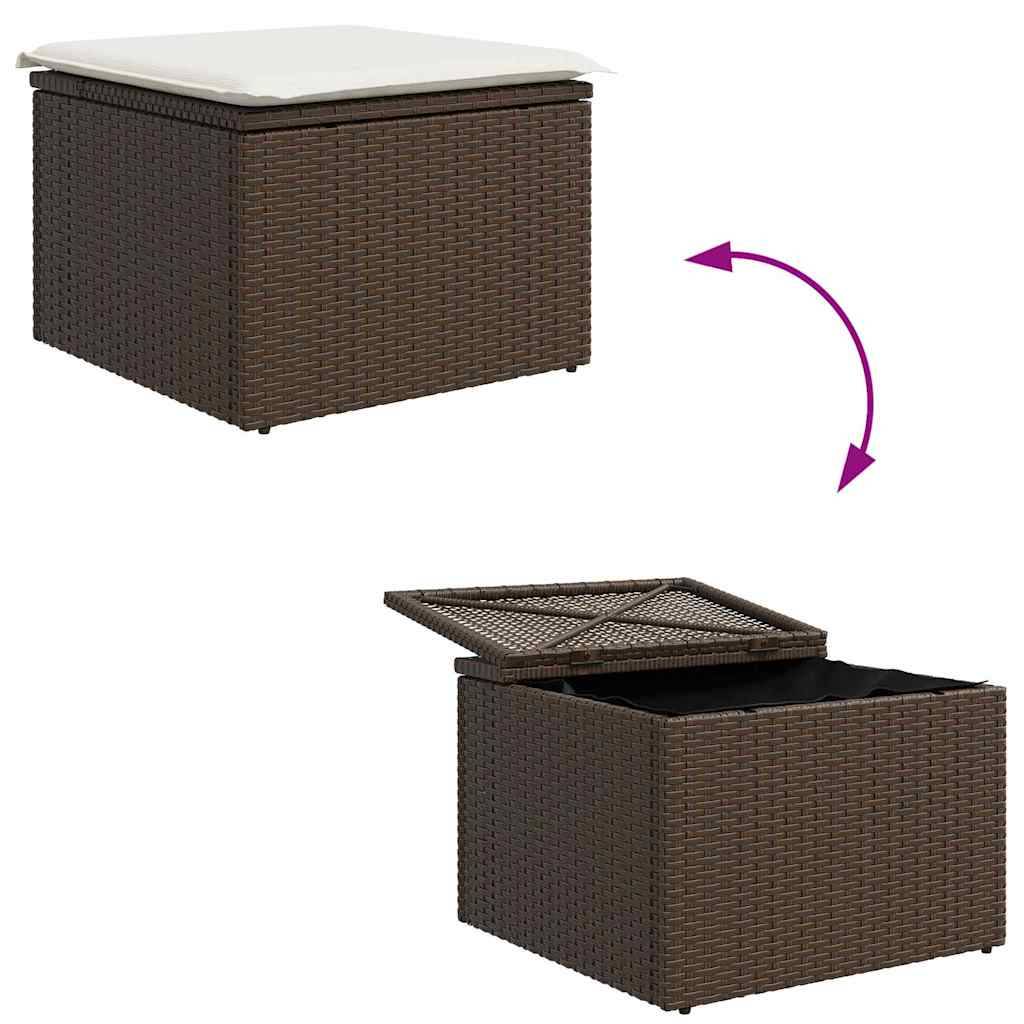 Salon de jardin 8 places en résine tressée et acier pour terrasse Marron et blanc – ComfortXL Outdoor Living - Image 5