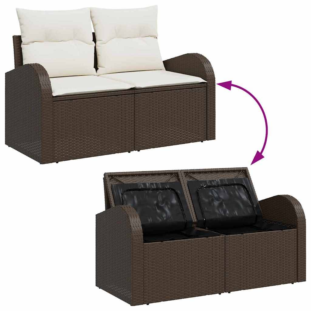 Salon de jardin 8 places en résine tressée et acier pour terrasse Marron et blanc – ComfortXL Outdoor Living - Image 8