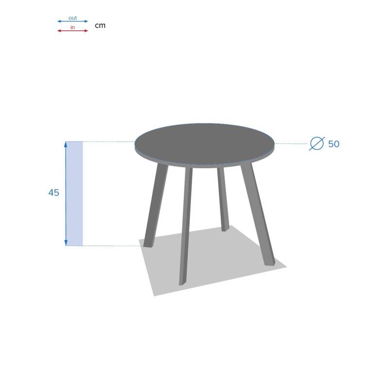Hesperide - Table d'appoint de jardin ronde "Saona" blanc en acier D50cm Hespéride - Imagen 2