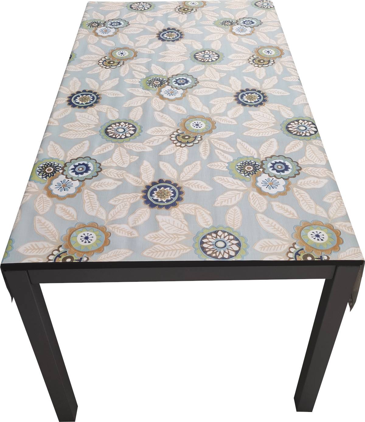 Nappe Composition PVC Base Polyester Anti-taches Fleurs Taille 140X140 CM - Imagen 2