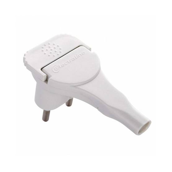 Electraline - Fiche mâle extra plate - 6A - blanc ELECTRALINE