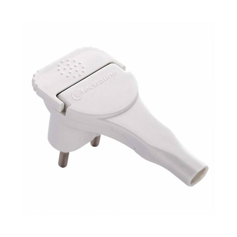 Electraline - Fiche mâle extra plate - 6A - blanc ELECTRALINE