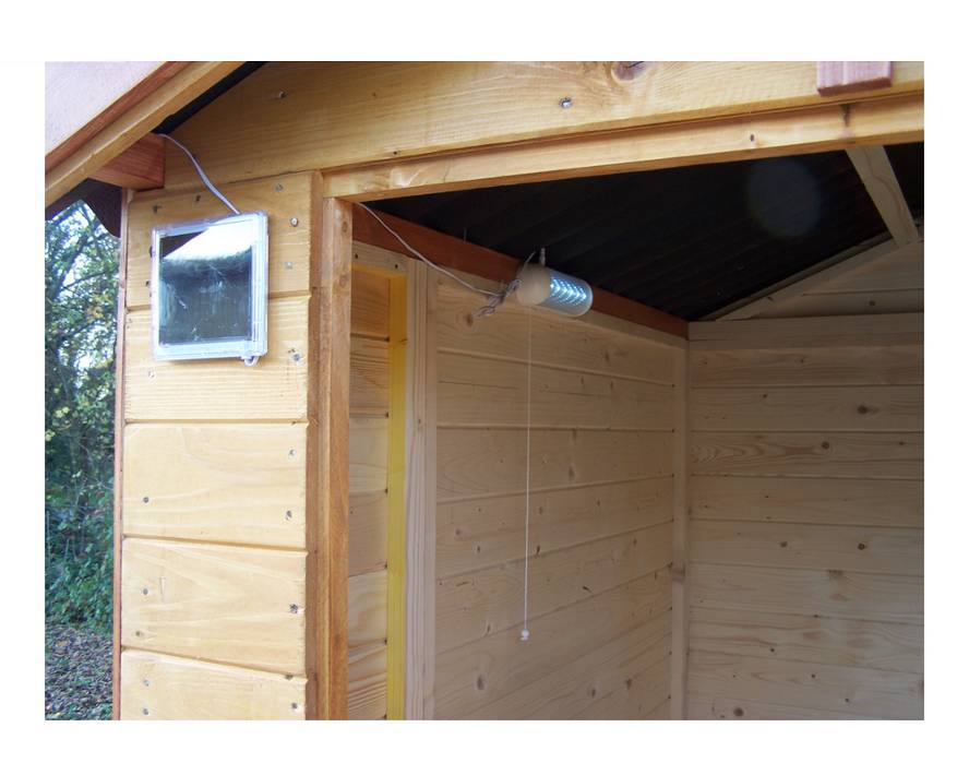Habrita - Abri WC bois massif avec plancher / EDEN TOILETTES SECHES avec lave-mains  / surface ext : 2,62 m2 / toiture plaques ondulées plus grande longévité - Imagen 7