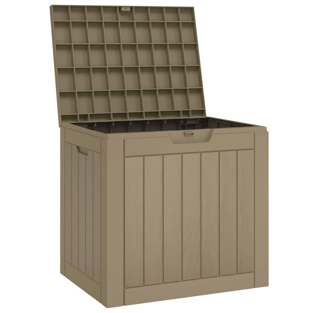 Boîte de Rangement Jardin Polypropylène Aspect Bois Verrouillable pour Outils Gris 118L – ComfortXL Outdoor Living - Image 4