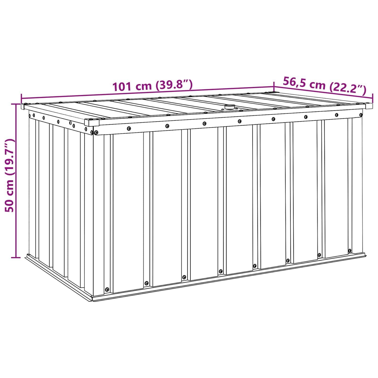 Coffre Rangement Jardin Acier Verrouillable Extérieur 101cm Noir - ComfortXL Outdoor Living - Image 6