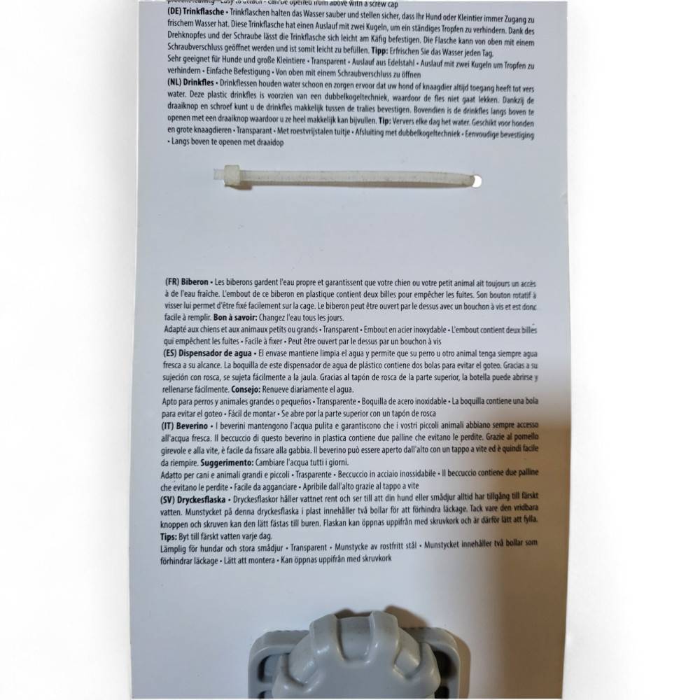 Biberon HUX gris 600 ML pour rongeur - Imagen 6