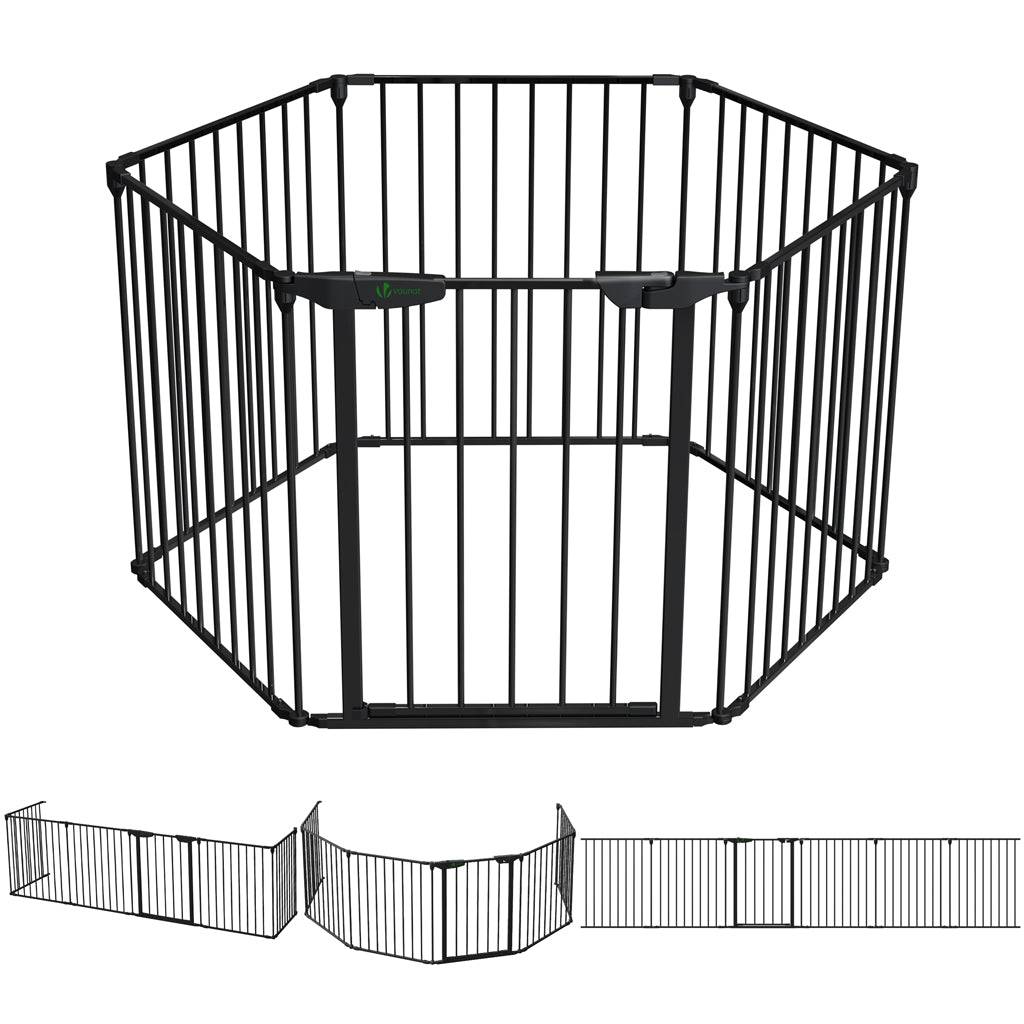 Barrière de sécurité cheminée pliable - 3,75M 6 panneaux - Pré-assemblée - Noir - VOUNOT® - Image 1