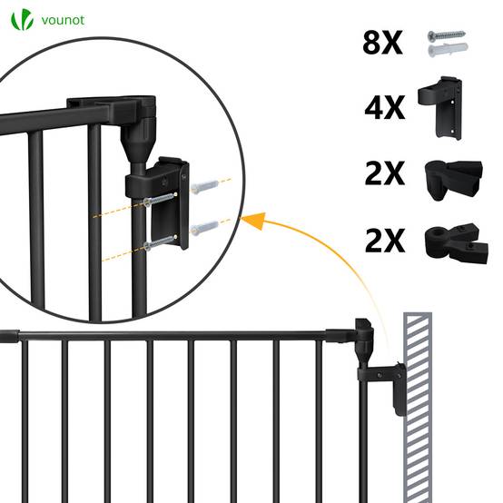 Barrière de sécurité cheminée pliable - 3,75M 6 panneaux - Pré-assemblée - Noir - VOUNOT® - Image 7