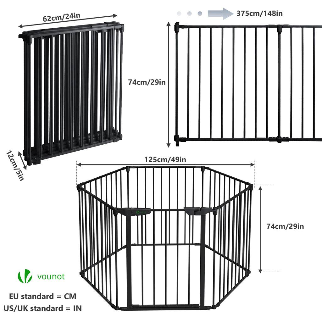 Barrière de sécurité cheminée pliable - 3,75M 6 panneaux - Pré-assemblée - Noir - VOUNOT® - Image 6