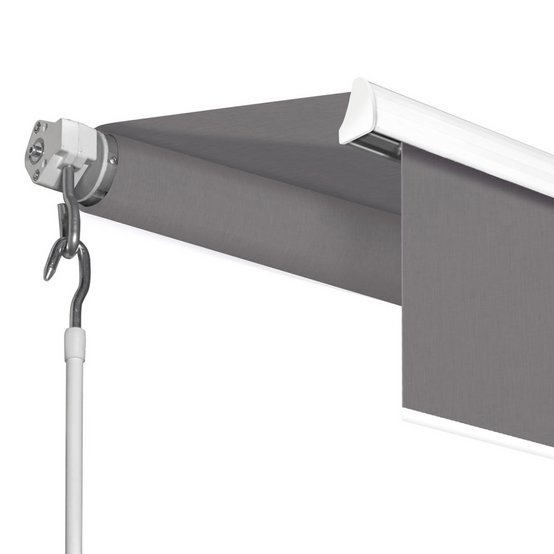 IDMARKET - Store banne manuel 3,80x3 M gris anthracite - Image 4