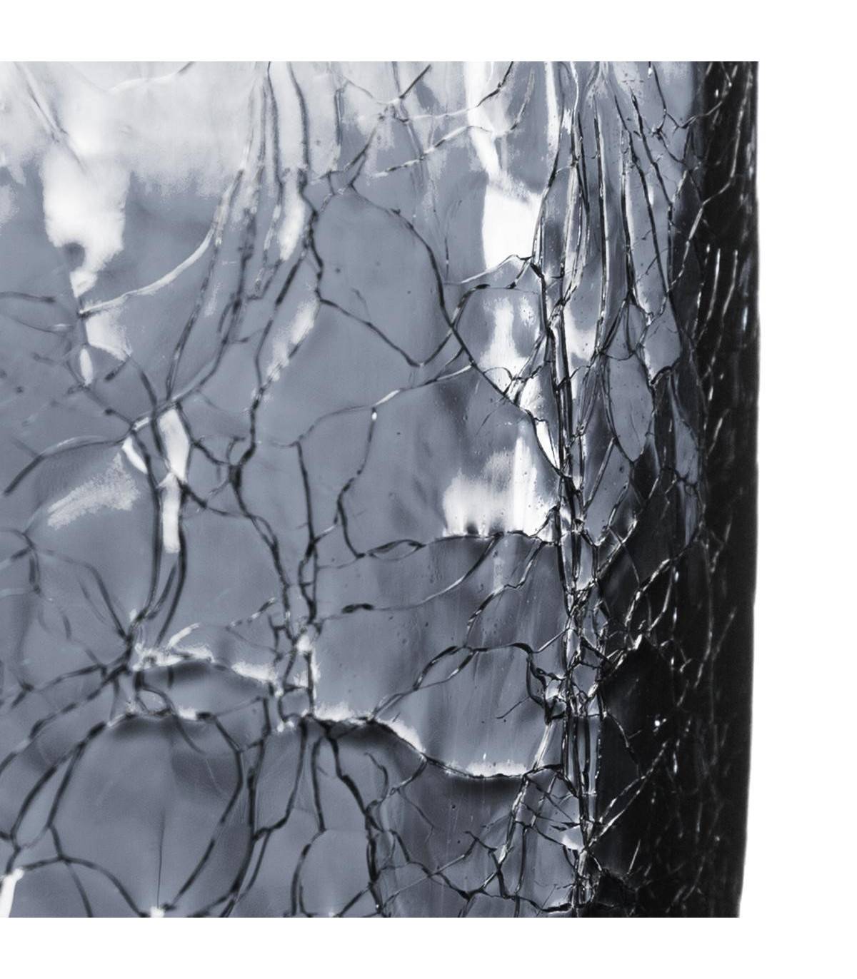 Vase cylindrique en Verre craquelé H 30 cm - Imagen 2
