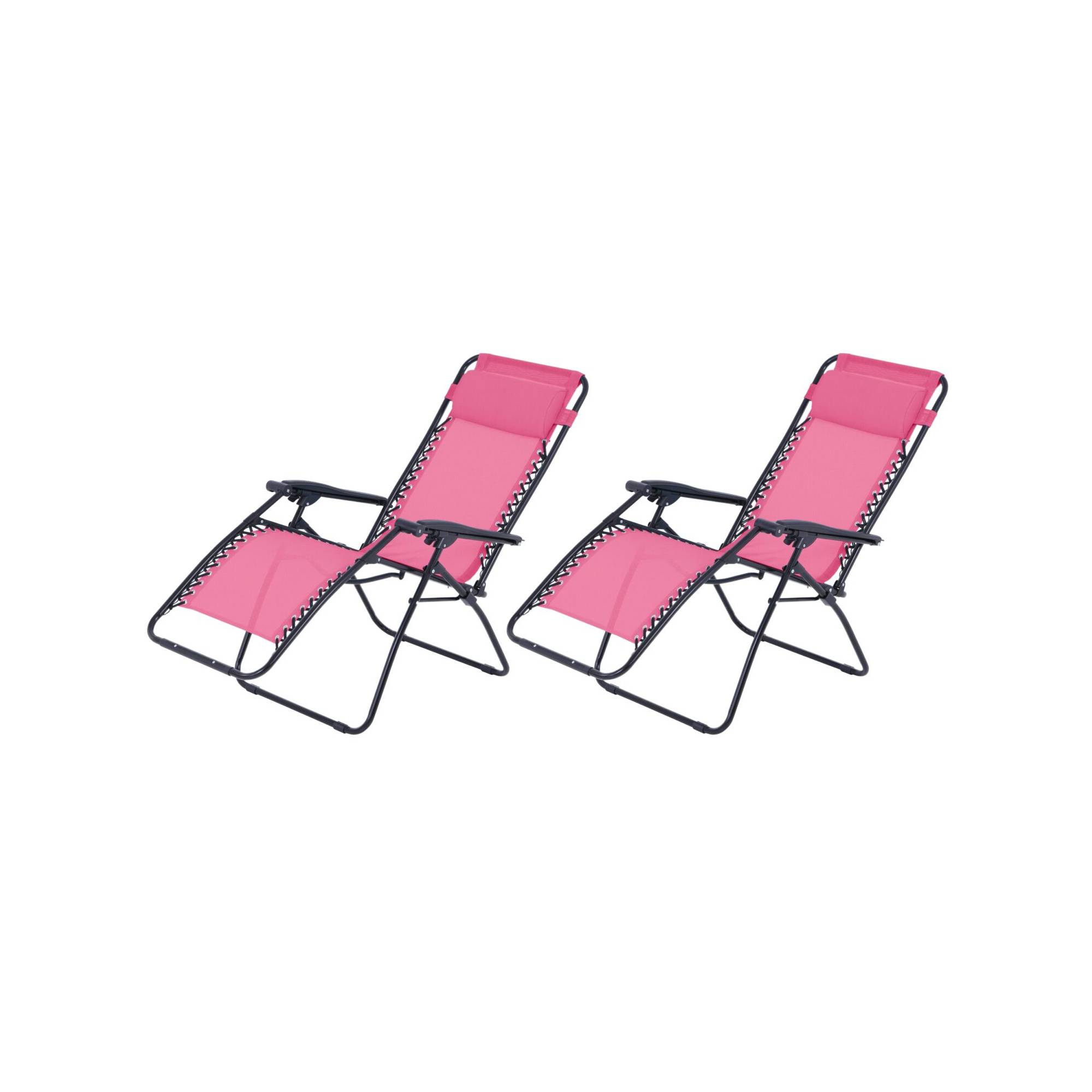 Lot de 2 fauteuils relax de jardin - O'Colors - Multi positions - Bleu et rose - Imagen 4