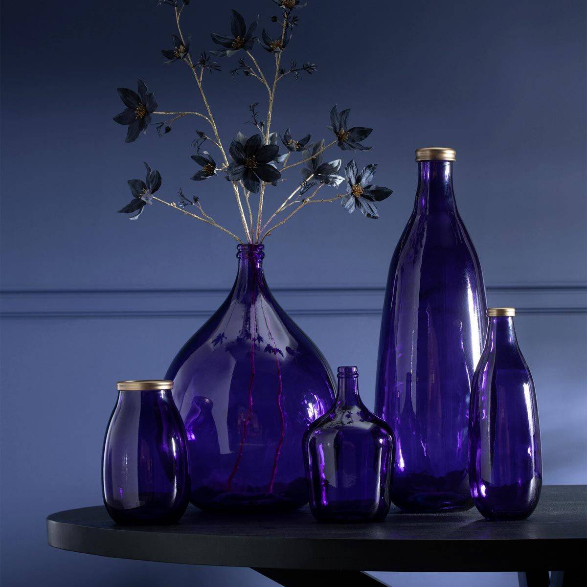 Vase Déco en Verre "Mandie" 75cm Mauve - Image 3