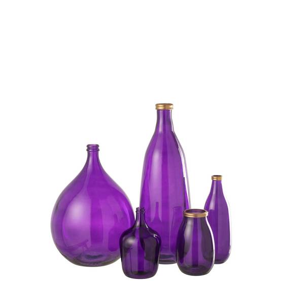 Vase Déco en Verre "Mandie" 75cm Mauve - Image 2