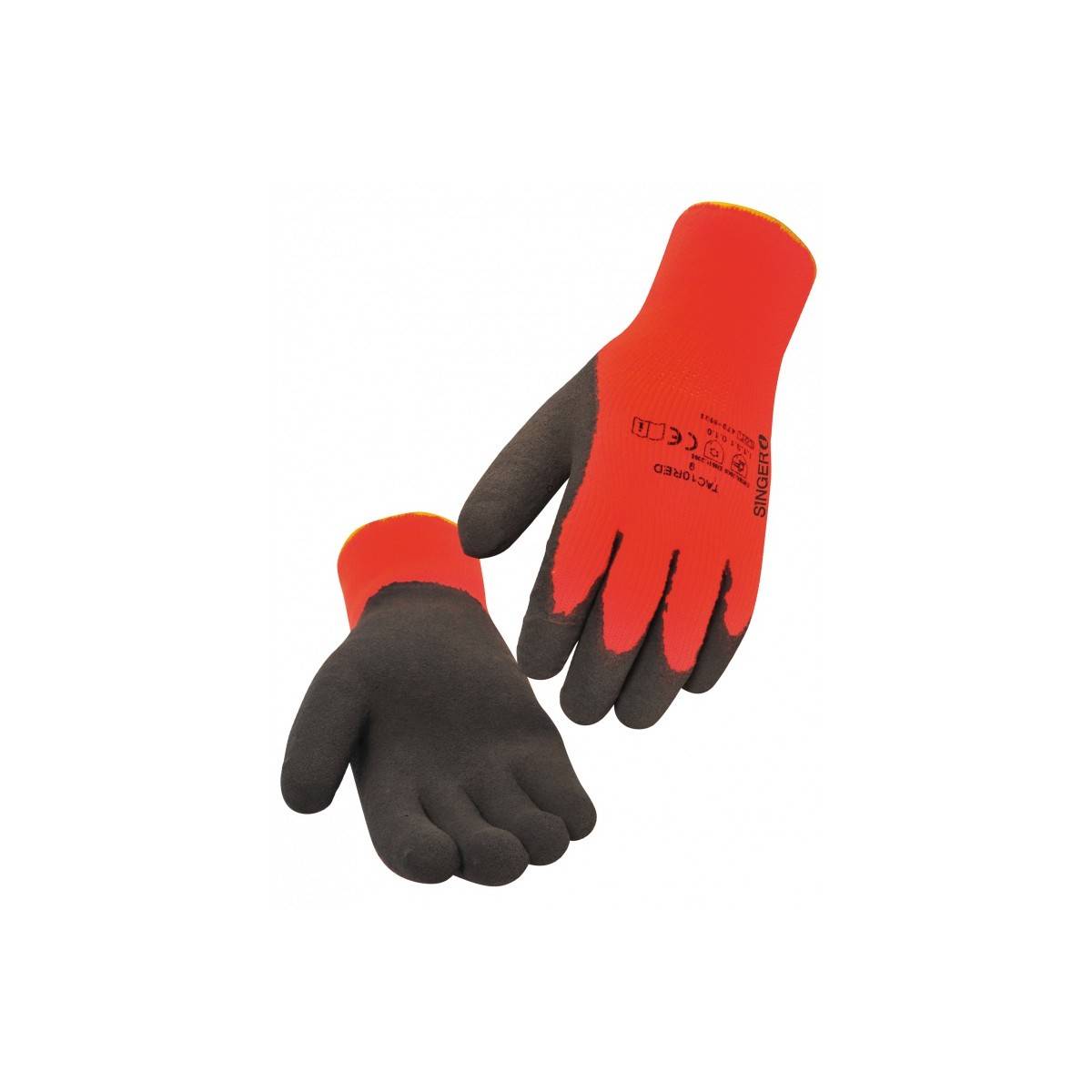 Gant protection FROID SINGER Taille 10 bouclette acrylique gratte enduction latex mousse paume poignet élastique - Imagen 1