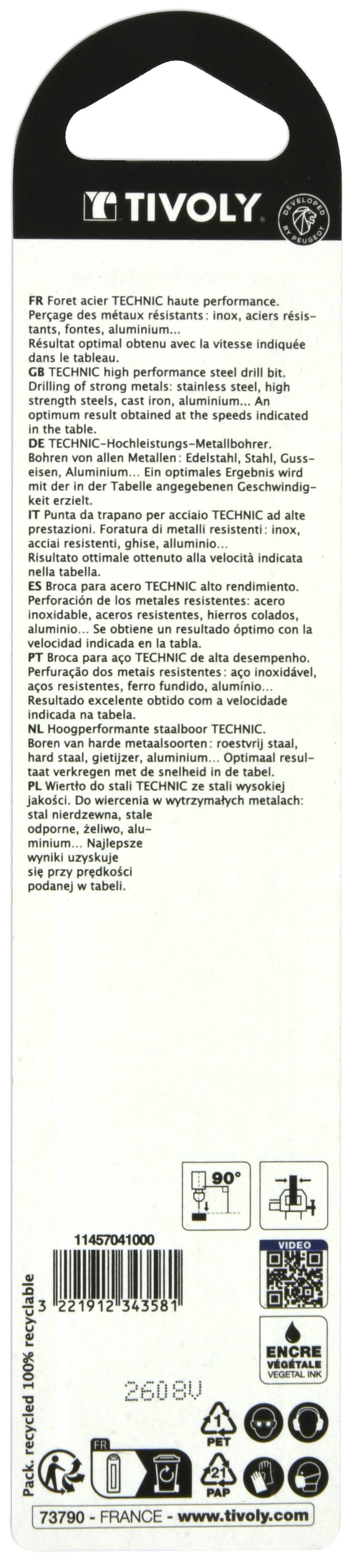 Tivoly - Tivoly  Foret métaux TSP Ø: 10 / L: 133 / HSS taillé meulé -DIN338 -h8 -Affûtage Smart Point (Etui plastique) - Image 3