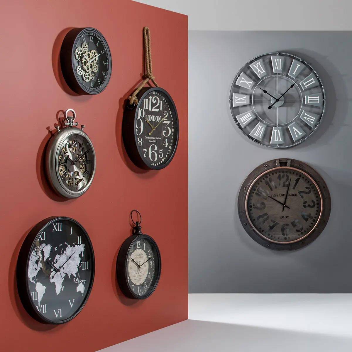 Pendule murale avec mécanisme en mouvement forme gousset D 40 cm - Imagen 4