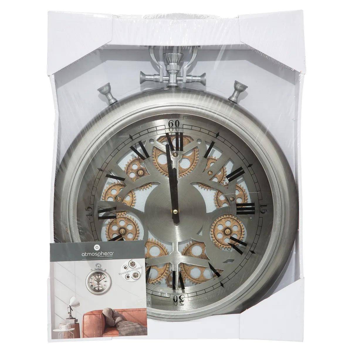 Pendule murale avec mécanisme en mouvement forme gousset D 40 cm - Imagen 5