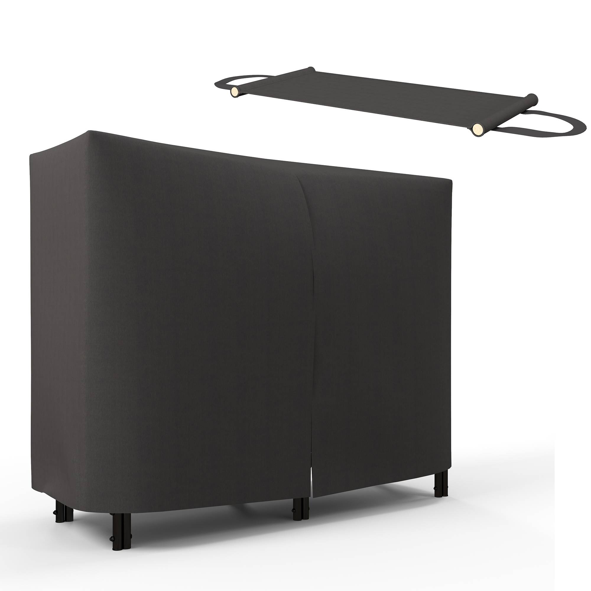 ComfortXL - Range-bûches en métal noir 120 x 36 x 99 cm pour bois de chauffage avec housse imperméable et sac de transport - Image 2