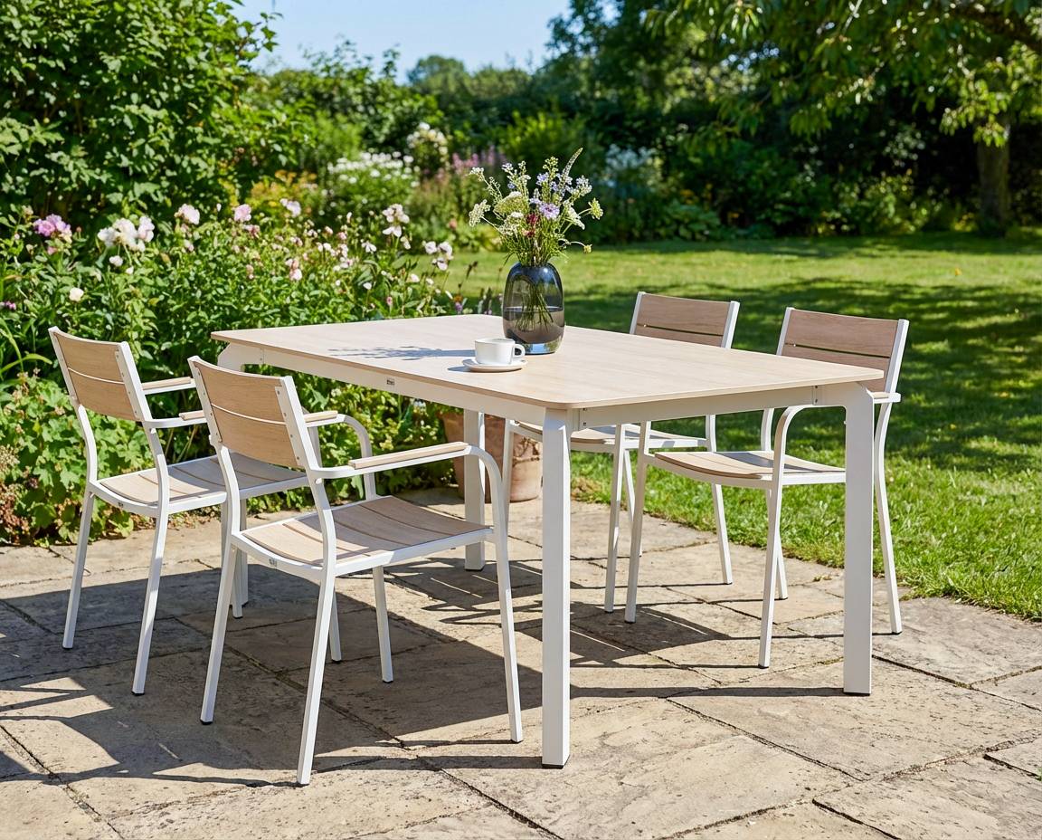 Beliani - Table de repas, 8 Personnes Pierre frittée Effet travertin FELETTO - 90x180x76- Beliani - Image 1