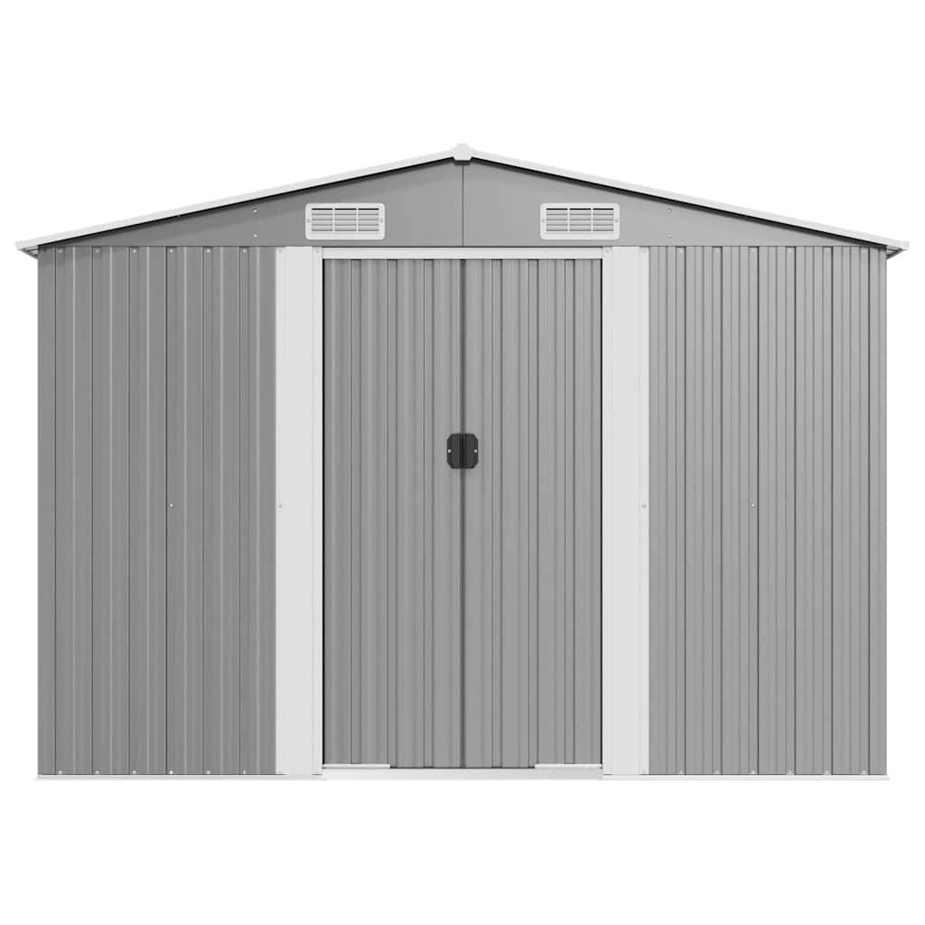 PANGIVO - Abri de jardin avec double porte coulissante - Acier galvanisé - Gris 257x990x181 cm - Surface au sol 23,91m² - PANGIVO - Image 5