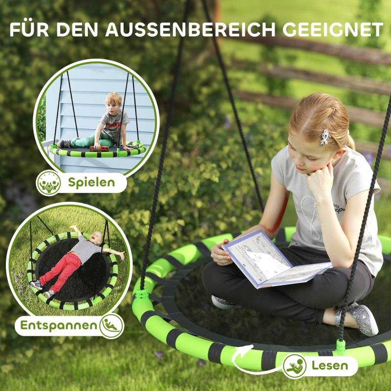 Relaxdays balançoire nid ronde - 100 kg - balançoire outdoor - balançoire nid d'oiseau