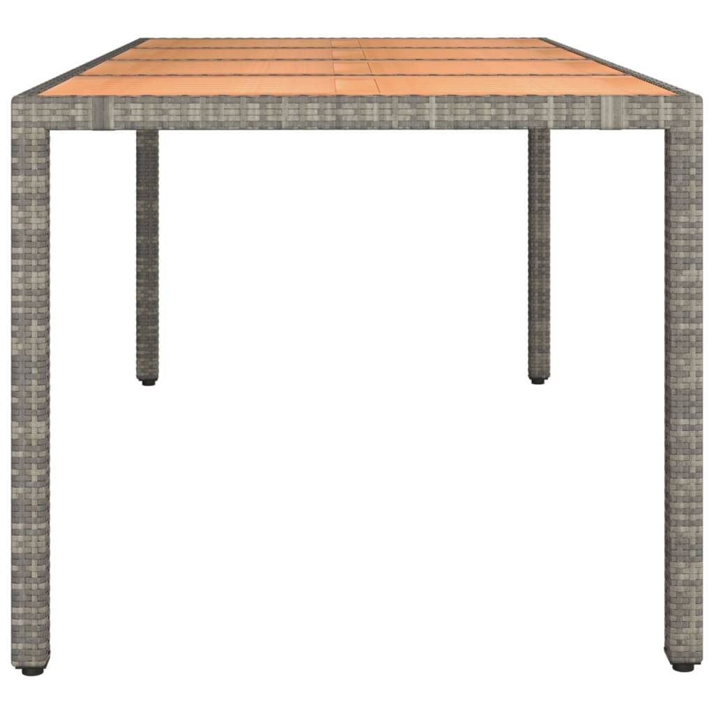 ComfortXL - Table de Repas Extérieure Grise 190x90cm en Résine Tressée et Bois d'Acacia Massif, 6-8 Personnes – ComfortXL Outdoor Living - Image 4