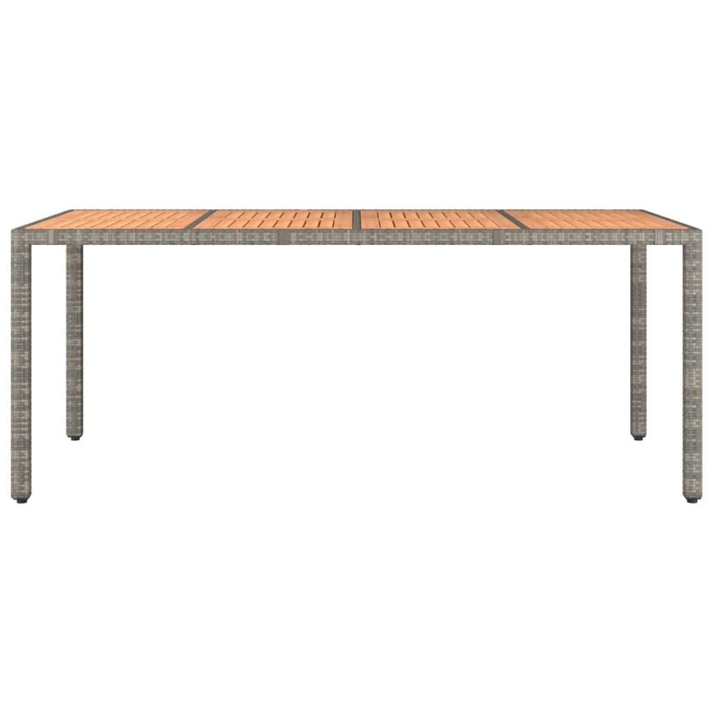 ComfortXL - Table de Repas Extérieure Grise 190x90cm en Résine Tressée et Bois d'Acacia Massif, 6-8 Personnes – ComfortXL Outdoor Living - Image 3