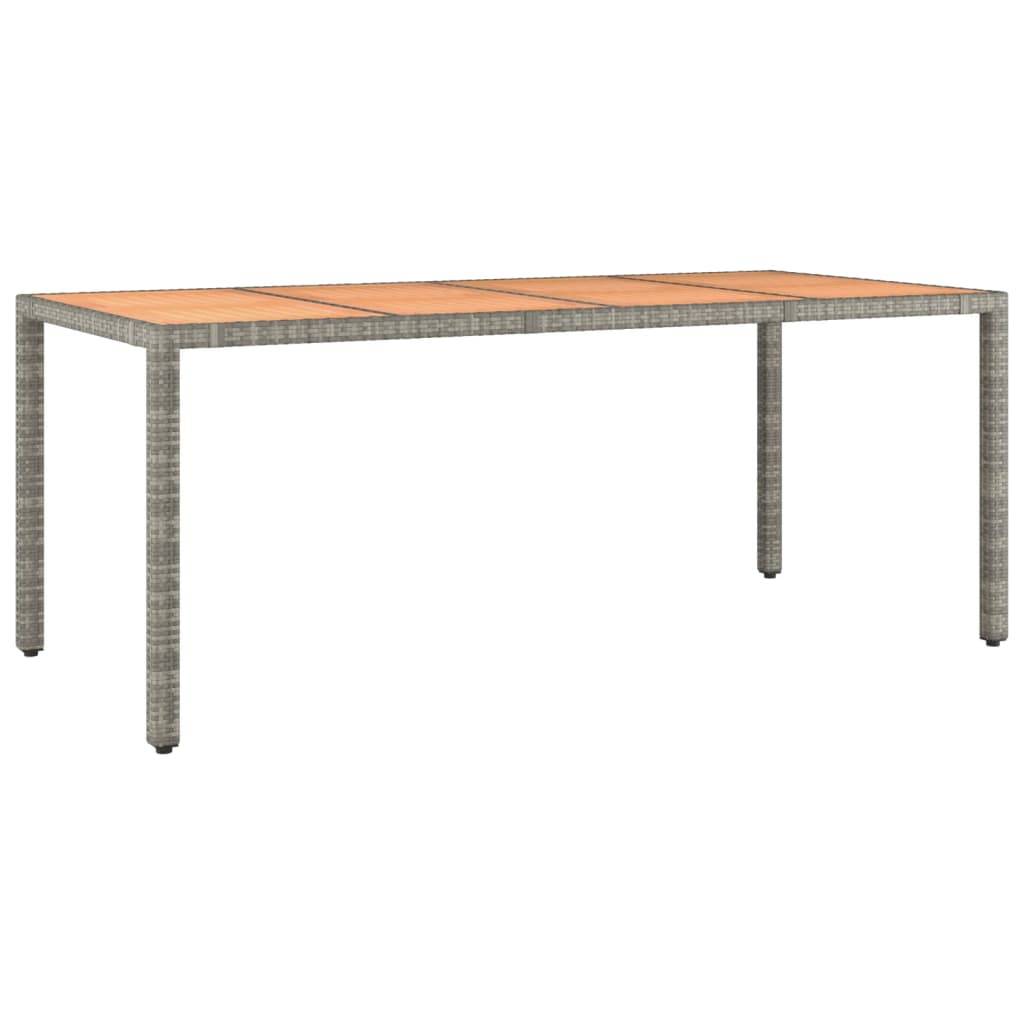 ComfortXL - Table de Repas Extérieure Grise 190x90cm en Résine Tressée et Bois d'Acacia Massif, 6-8 Personnes – ComfortXL Outdoor Living - Image 2