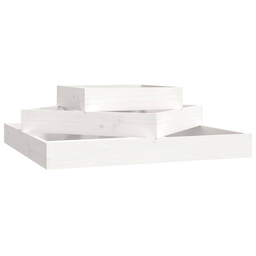 Maison Chic - Jardinière, Bac à fleurs, Pot de fleurs Blanc 83x83x27 cm Bois massif de pin - Imagen 1