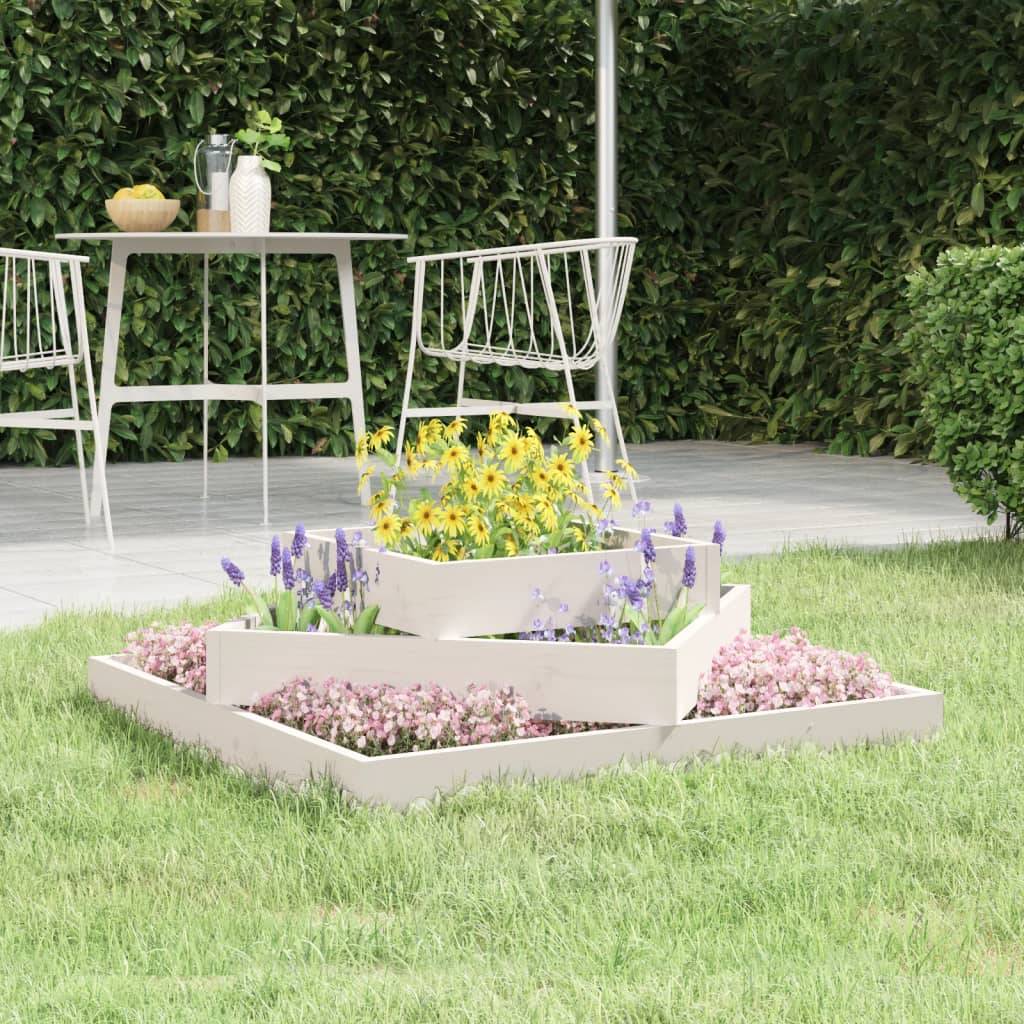 Maison Chic - Jardinière, Bac à fleurs, Pot de fleurs Blanc 83x83x27 cm Bois massif de pin - Imagen 2