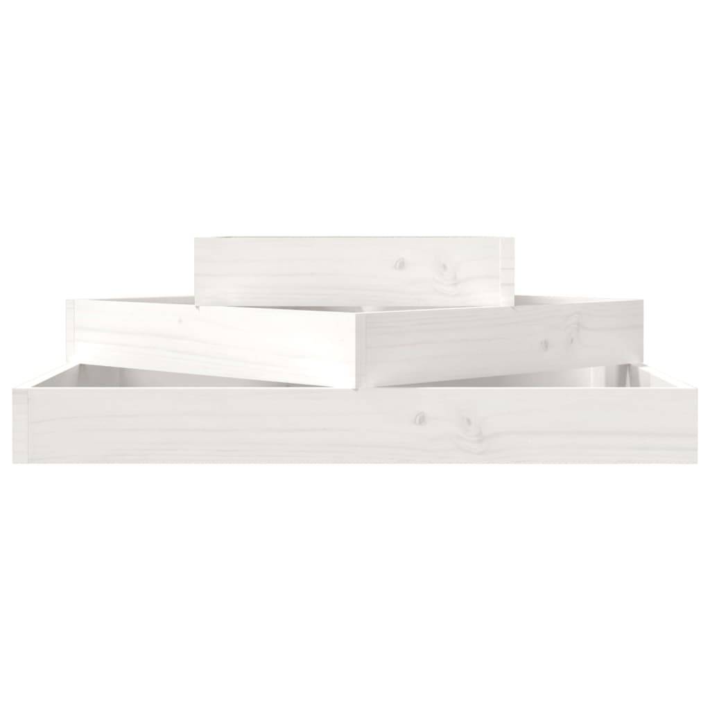 Maison Chic - Jardinière, Bac à fleurs, Pot de fleurs Blanc 83x83x27 cm Bois massif de pin - Imagen 4
