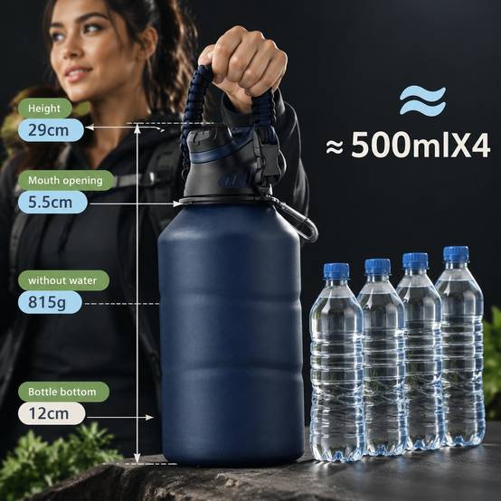 Bouteille Isotherme Acier Inoxydable 304 Isolation Double Parual Léger Pour Sport Randonnée Cyclisme - Image 3
