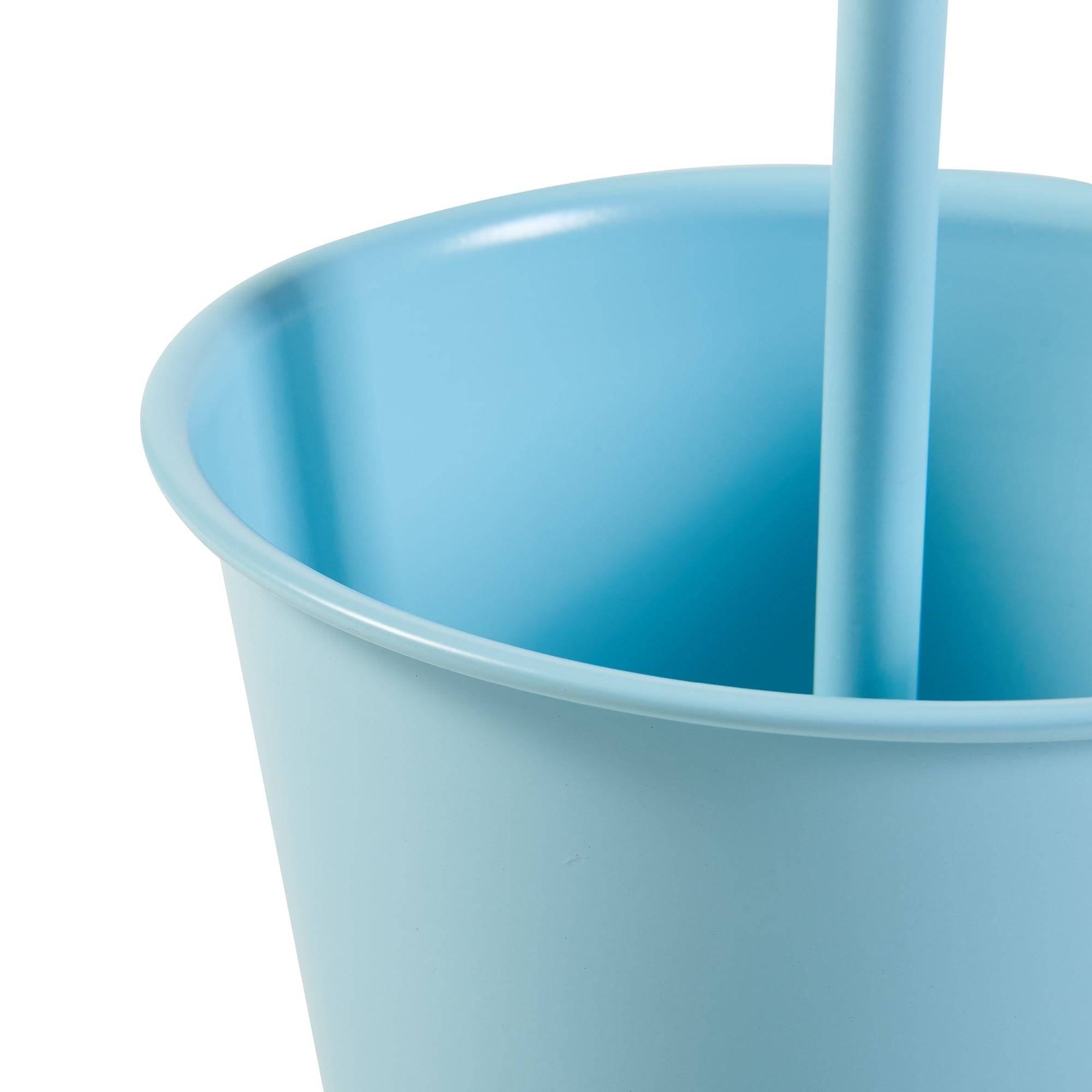 Porte-plantes style intemportel support 110 x 28 cm 3 cache-pots bleu clair - Image 5