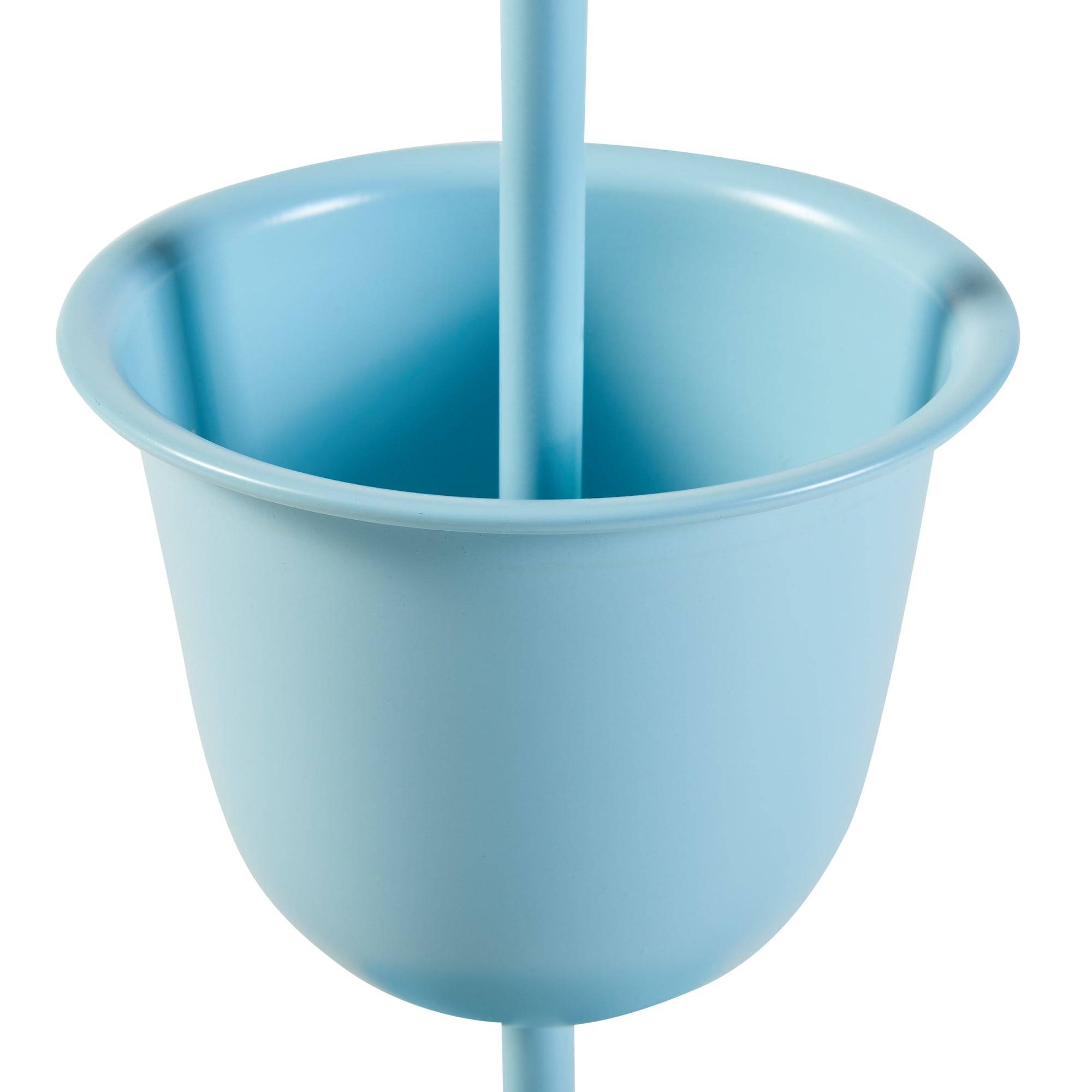 Porte-plantes style intemportel support 110 x 28 cm 3 cache-pots bleu clair - Image 4