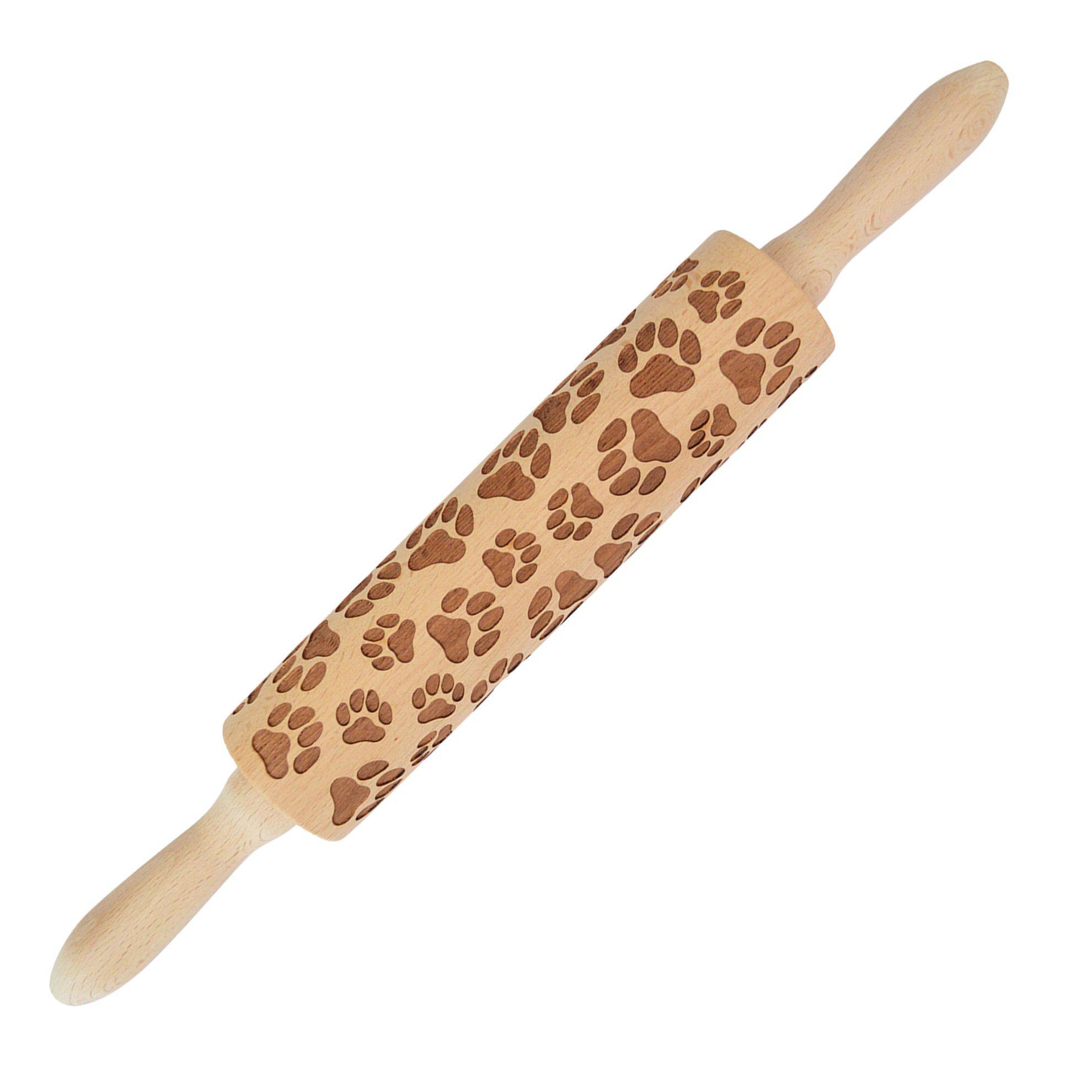Rouleau bois empreinte pattes PETCOOKING