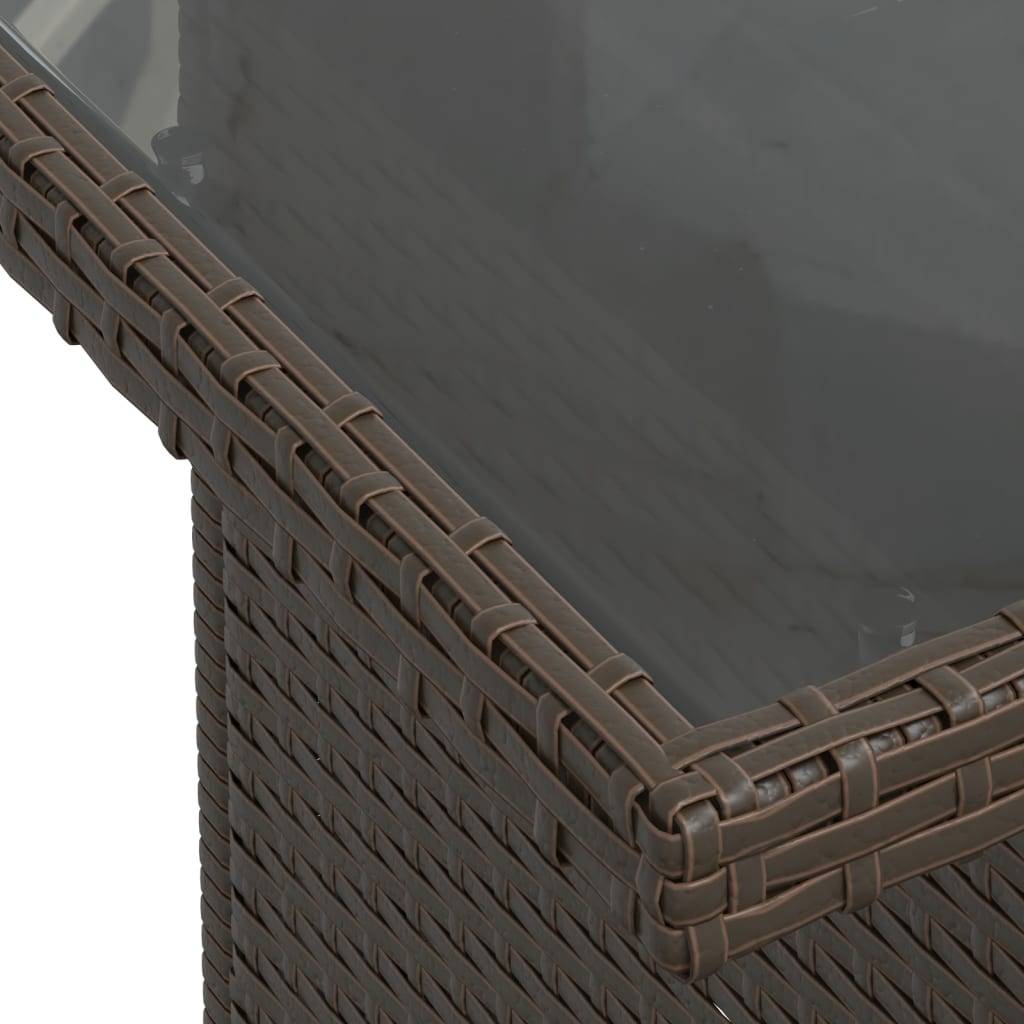 ComfortXL - Salon de jardin 7 places résine tressée avec table à hauteur ajustable marron – ComfortXL Outdoor Living - Image 8