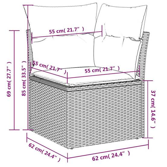 ComfortXL - Salon de jardin 7 places résine tressée avec table à hauteur ajustable marron – ComfortXL Outdoor Living - Image 5
