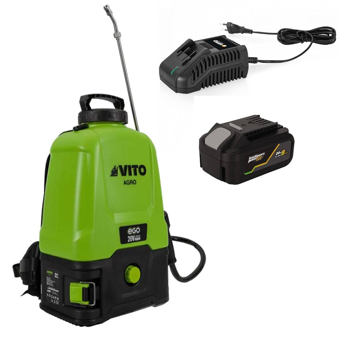 Pulvérisateur à Batterie 20V - 16L 5bar + Batterie Lithium 4Ah + Chargeur Végetaux jardin toitures VITO - Imagen 1