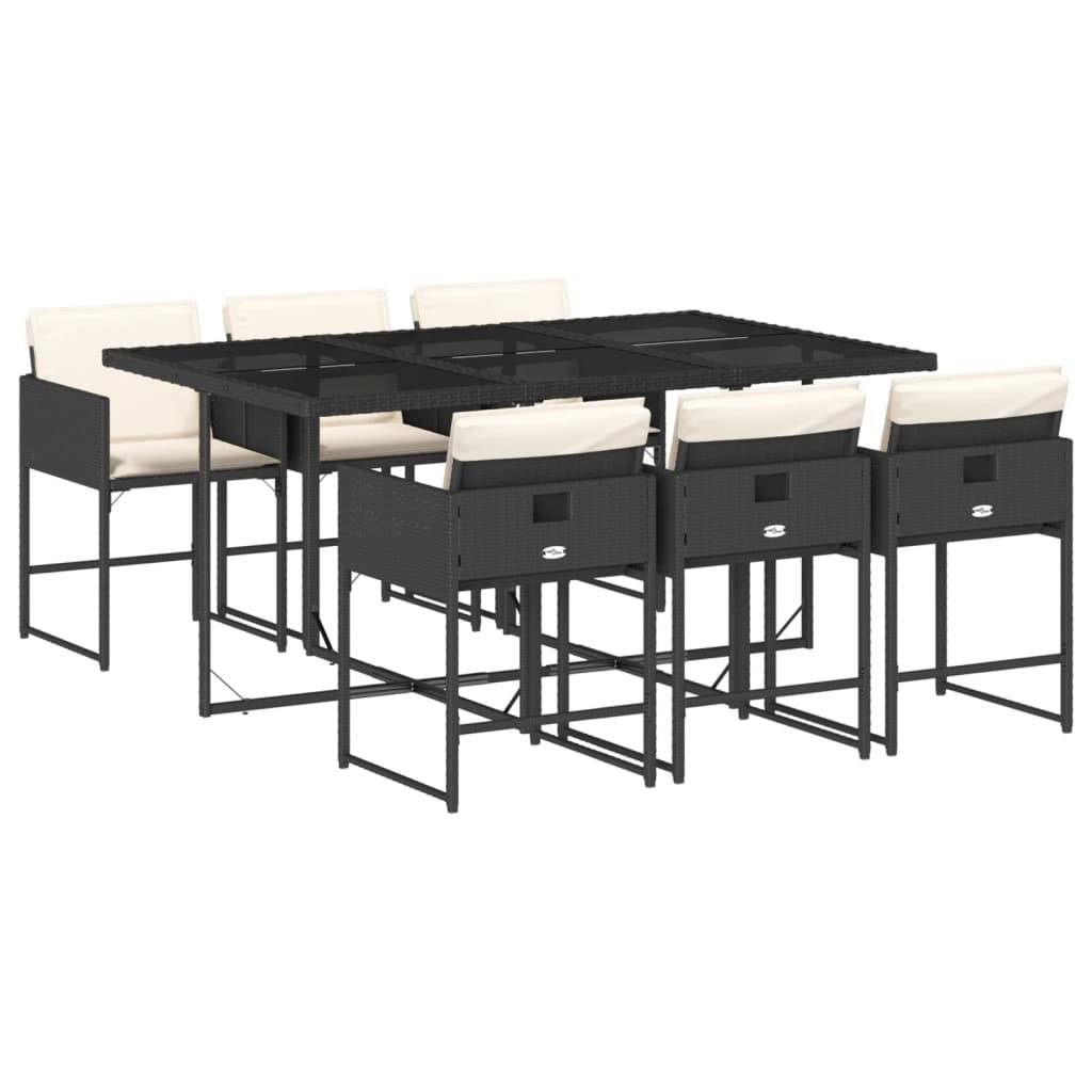 ComfortXL - Salon de Jardin Encastrable 7 Places Résine Tressée Design Cube Chaise Pliante Terrasse Noir – ComfortXL Outdoor Living - Image 2