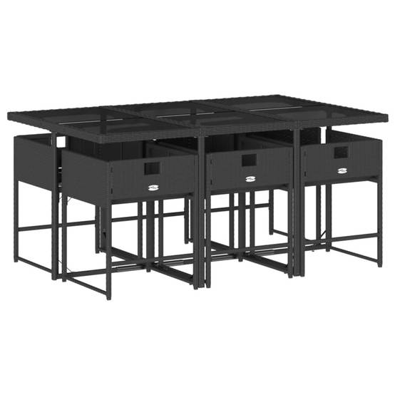 ComfortXL - Salon de Jardin Encastrable 7 Places Résine Tressée Design Cube Chaise Pliante Terrasse Noir – ComfortXL Outdoor Living - Image 3