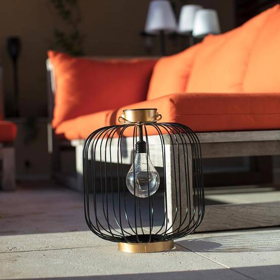 Lumisky - Lanterne solaire cage COCO Noir Metal H35cm - Image 5