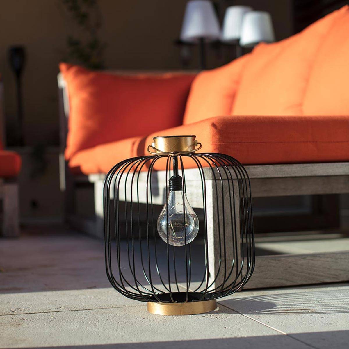 Lumisky - Lanterne solaire cage COCO Noir Metal H35cm - Image 5