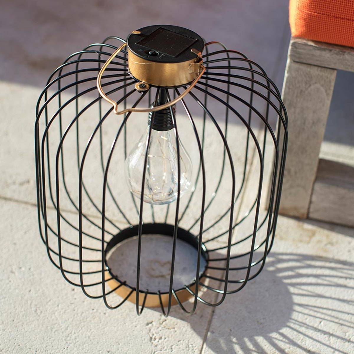 Lumisky - Lanterne solaire cage COCO Noir Metal H35cm - Image 4