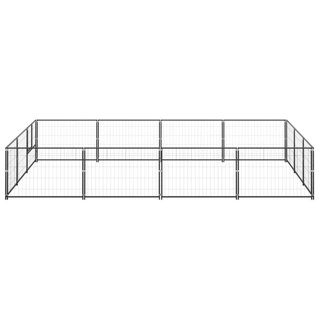 Helloshop26 - Chenil extérieur cage enclos parc animaux chien noir 12 m² acier - Imagen 3