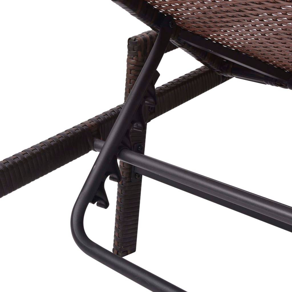 Vidaxl - Chaise longue avec coussin Résine tressée Marron vidaXL 43107 - Imagen 4