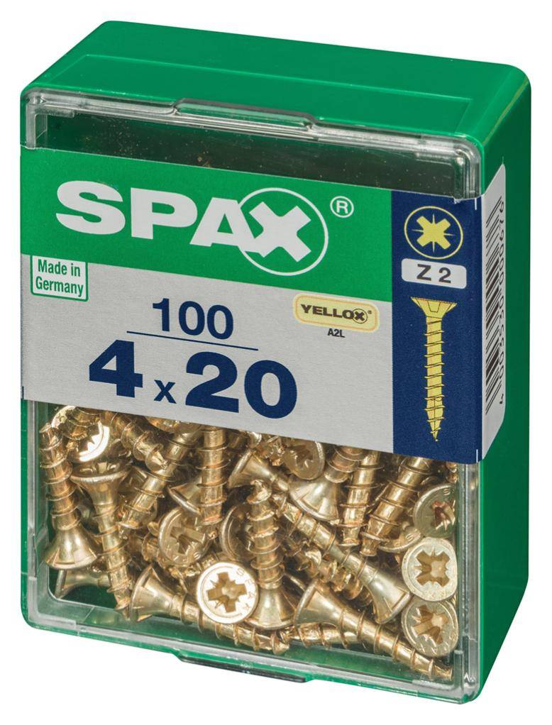Spax - Lot de 100 vis acier tête fraisée pozidriv SPAX, Diam.4 mm x L.20 mm - Image 5
