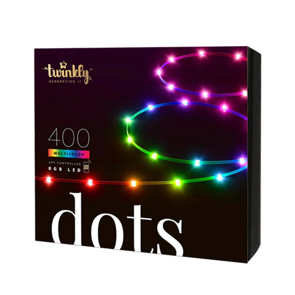 Dots Guirlande Lumineux Flexible Contrôlé par une Application - 400 LEDs RGB 20 Mètres. Fil Noir. Intérieure et Extérieure - Imagen 4