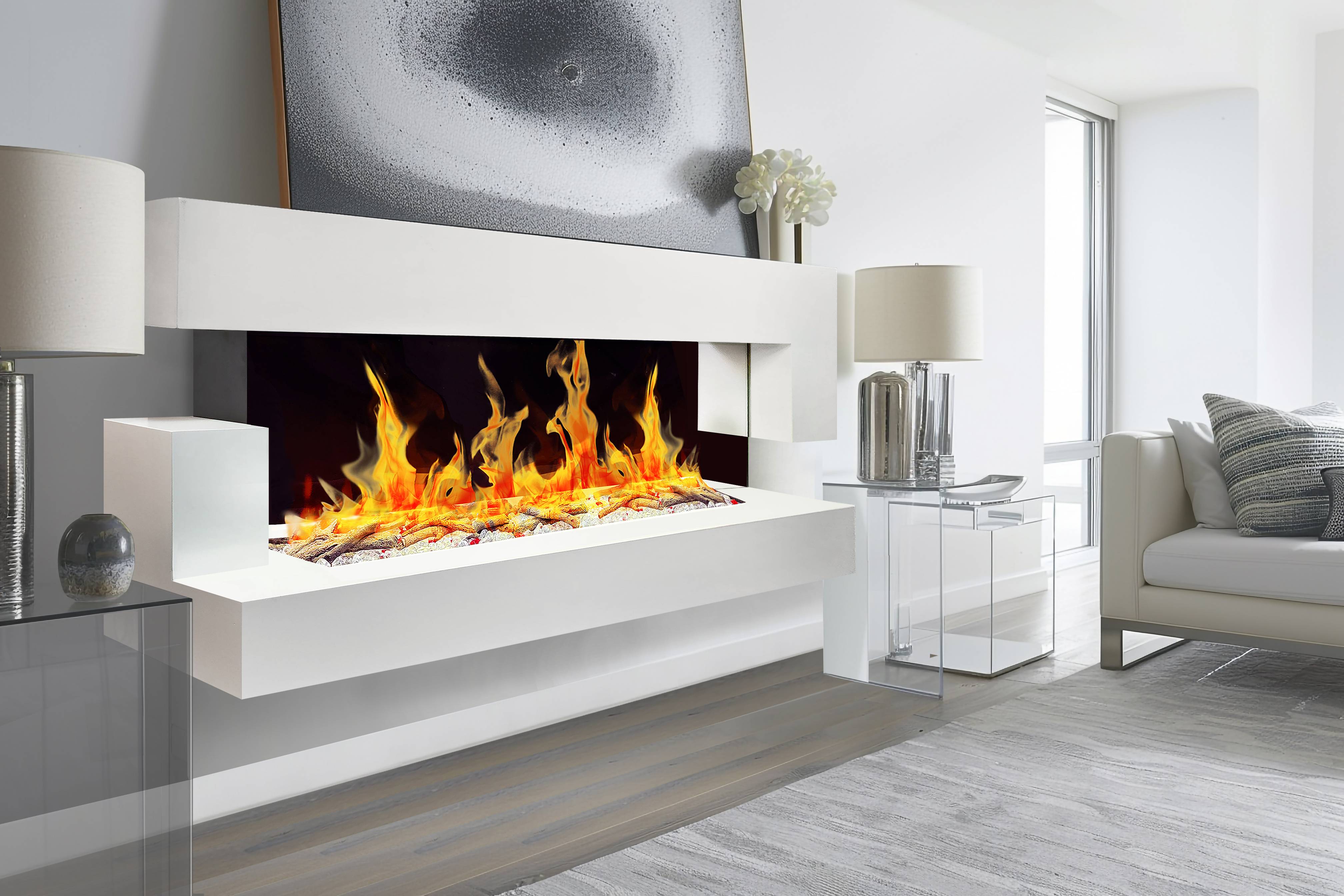 Cheminée électrique Murale Quartz 3XL 150 cm Effet Flammes LED Chemin'Arte - Imagen 3
