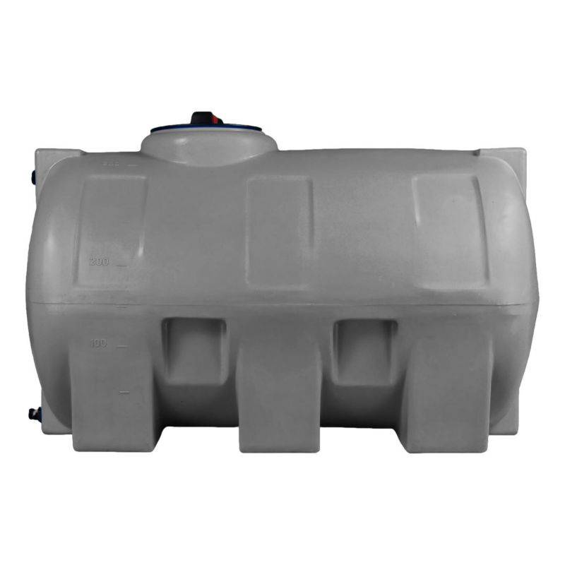 Cuve récupération eau de pluie 300L - Réservoir aérien horizontal Gris - Polyéthylène - ELBI CHO - Image 1